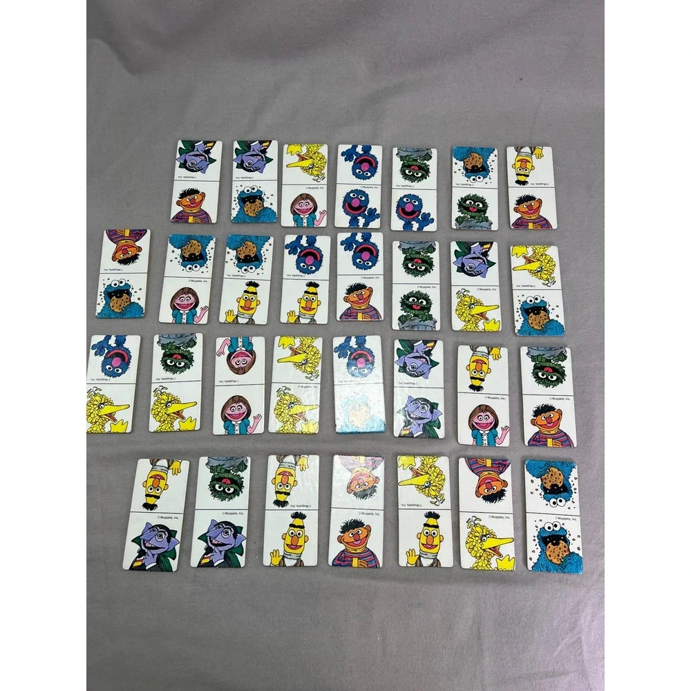 Whitman Sesame Street Dominoes Vintage 1980s Muppets Thick Cardboard No Box